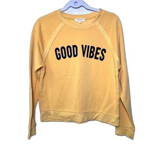 Grayson/Threads Good Vibes Large Yellow Sweatshirt